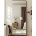 thumbnail image 2 of Full Length Mirror 58x18 Inch Floor Mirror with Stand, Black Frame for Bedroom Living Room, 2 of 7