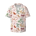 thumbnail image 3 of Goofa Colorful Bow Knots Printed Men's Casual Short-sleeved Shirt,Lightweight Breathable Button-down,Summer Casual men's top,Versatile Fashion shirt-XX-Large, 3 of 7