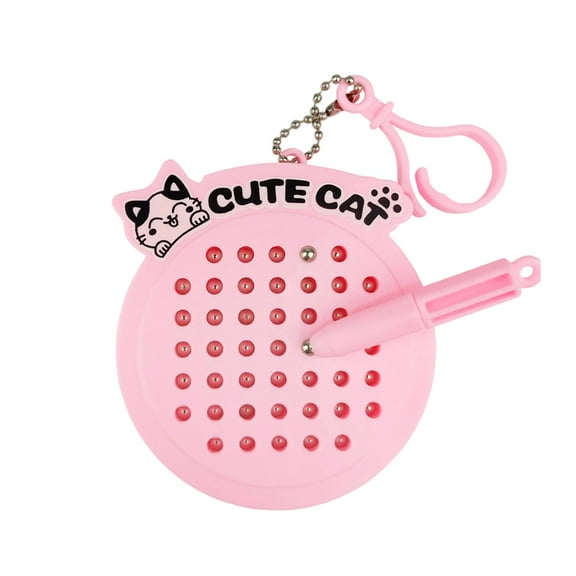 Cat Shaped Magnetic Drawing Board Keychain Pendant, Safe Panel Design with Magnetic Beads and Pen, Developmental Toy for Kids, Party Favors, Car Trips, Restaurant Waiting Time