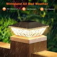 thumbnail image 4 of CuiLiyq 1 Pack Solar Post Cap Lights Outdoor, 5.8" x 5.8" x 3.7" Bright Solar Post Lights Outdoor Waterproof, for Deck Fence Posts Garden Patio Decor (Black), 4 of 9