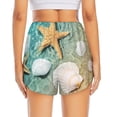 thumbnail image 3 of Picia Starfish And Seashell Pattern Women's 2 in 1 Athletic Running Shorts High Waisted Workout Casual Gym Sweat Shorts with Comfy Liner Zipper Pockets-Medium, 3 of 9