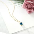 thumbnail image 4 of Gem Stone King 18K Yellow Gold Plated Silver London Blue Topaz and Lab Grown Diamond Pendant Necklace for Women | 2.75 Cttw | Gemstone Birthstone | Emerald Cut 9X7MM | With 18 inch Silver Chain, 4 of 4