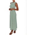 thumbnail image 2 of Women's Summer Sleeveless Extra Contrast Stitch Ribbed Knit Long Dresses, 2 of 6