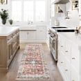 thumbnail image 2 of HOMERRY Runner Rug 2' x 6' Washable Floral Geometric Hallway Runner Carpet for Doorway Bedside, Red, 2 of 6