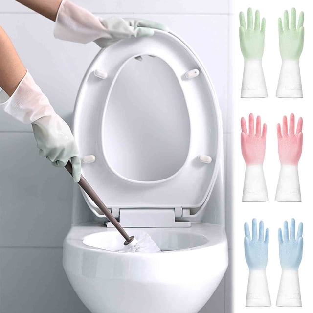 Xihbxyly Guantes de Limpieza de Goma, Diseño Grueso y Duradero, Protección Contra Aceite y Grasa, Ajuste Ergonómico Cómodo, Versátiles para Tareas de Cocina y Hogar, Opciones Multicolor, 1 Par
