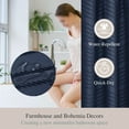 thumbnail image 5 of Siiluminisoy Navy Blue Extra Long Shower Curtains, Heavy-Duty Mold/Mildew-Resistant,Water-Repellent, Machine-Washable,Chevron Textured Design,72 x 78, 5 of 8