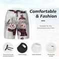 thumbnail image 5 of Sigee Christmas Snowman With Hat Print Mens Swim Trunks with Compression Liner Quick Dry Swim Stretch Beach Shorts with Pockets,S-3XL, 5 of 7