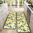thumbnail image 4 of Kitchen Rugs Sets Of 2,Yellow Lemon Fruits GreenLeaves Pattern Anti Fatigue Kitchen Mat Rugs Non Slip Washable,Decorative Kitchen Floor Mats for Kitchen,Sink,Laundry,17"x47"+17"x47", 4 of 5