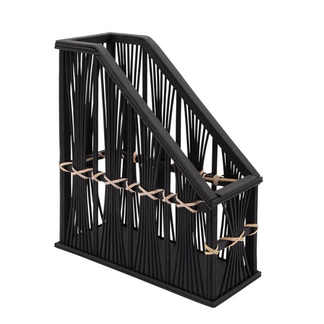 Sagebrook Home WOVEN 5X13"H MAGAZINE RACK, BLACK