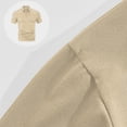 thumbnail image 4 of GrmtClth Men's Solid Color Stretch Polo Shirt Slim Fit Short Sleeve Breathable Golf Athletic Casual Business Tops 2026 Khaki 2XL, 4 of 9