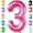 Pink, variant on KatchOn, 40 Inch Hot Pink Large 3 Number Balloons Big Foil Helium Number Balloons 0-9 Jumbo Happy 3rd Mylar Birthday Party Decorations for Girl Anniversary Party Supplies