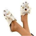thumbnail image 4 of Anuirheih Clearance Slip on Sandals Women,Women's Fashionable Sandals Bow Tie Half Wrap Comfortable Soft Sole Slippers(Beige), 4 of 5