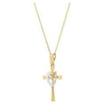 thumbnail image 2 of Brilliance Fine Jewelry Cubic Zirconia Cross with Heart Pendant in Gold-Filled,18", 2 of 4