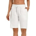 thumbnail image 2 of Loopsun Womens Summer Pants, Shorts for Women, Womens Shorts Casual Summer Drawstring Cargo Short Athletic Running Workout Baggy Shorts White XL, 2 of 5