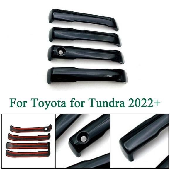 ALLTIMES 4PCS Door Handle Cover Trim for Toyota for Tundra 2022+, Gloss Black ABS Plastic