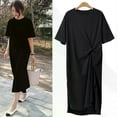 thumbnail image 4 of Summer New Casual Loose-Fit Long T-Shirt Dress Plus Size Niche Dress,Maxi Dress,M-, 4 of 5