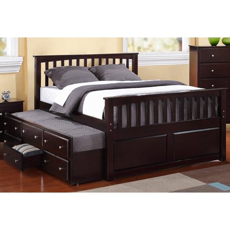William S Home Furnishing Espresso Wood Full Size 3 Drawer Twin