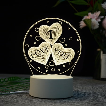 

Led Lights Led Lights for Bedroom 3D Usb Acrylic Night Light Led Table Desk Bedroom Decor Gift Warm White Lamp