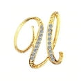 thumbnail image 2 of Naierhg 1 Pc Fashion Unisex Rhinestone English Letters Alphabet A-Z Brooch Pin Ornament Golden, 2 of 8