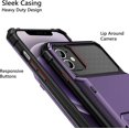 thumbnail image 4 of for iPhone 12 Case Wallet Cover 4-Card Credit Card Holder ID Slot Scratch Resistant Dual Layer Hybrid Protective Hard Shell Rugged TPU Bumper Armor Case for iPhone 12 6.1 inch GreyPurple, 4 of 13