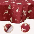 thumbnail image 5 of Christmas Table Cloth, Round Xmas Tree Deer Print Waterproof Tablecloth, 5 of 8