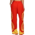 thumbnail image 2 of Sakkas Mase Floral Embroidered Adjustable Wide Leg Palazzo Pant - Orange / Yellow - One Size Regular, 2 of 4