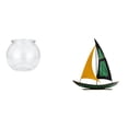 thumbnail image 1 of Acuario de escritorio,Pecera pequeña transparente,pecera,jarrón,mesa,Figura de velero,Escultura de velero de hierro para decoración de oficina y hogar,Estatua de barco de escritorio para, 1 of 8