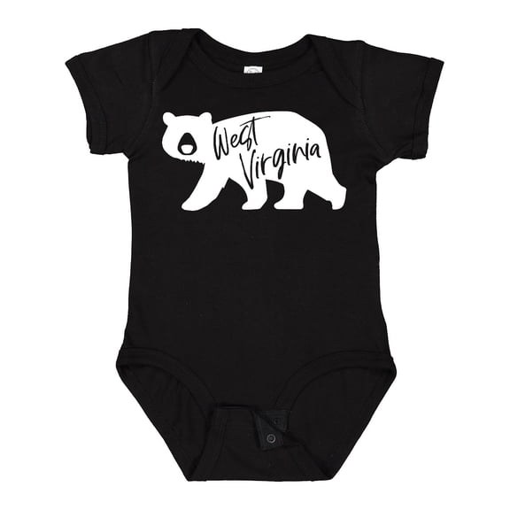 Inktastic West Virginia White Bear Silhouette Boys or Girls Baby Bodysuit