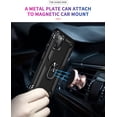 thumbnail image 4 of for Samsung Galaxy A03S Case,Galaxy A03S Case with HD Screen Protector,[Military Grade] Ring Car Mount Kickstand Hybrid Hard PC Soft TPU Shockproof Protective Case for Samsung A03S (Black), 4 of 6