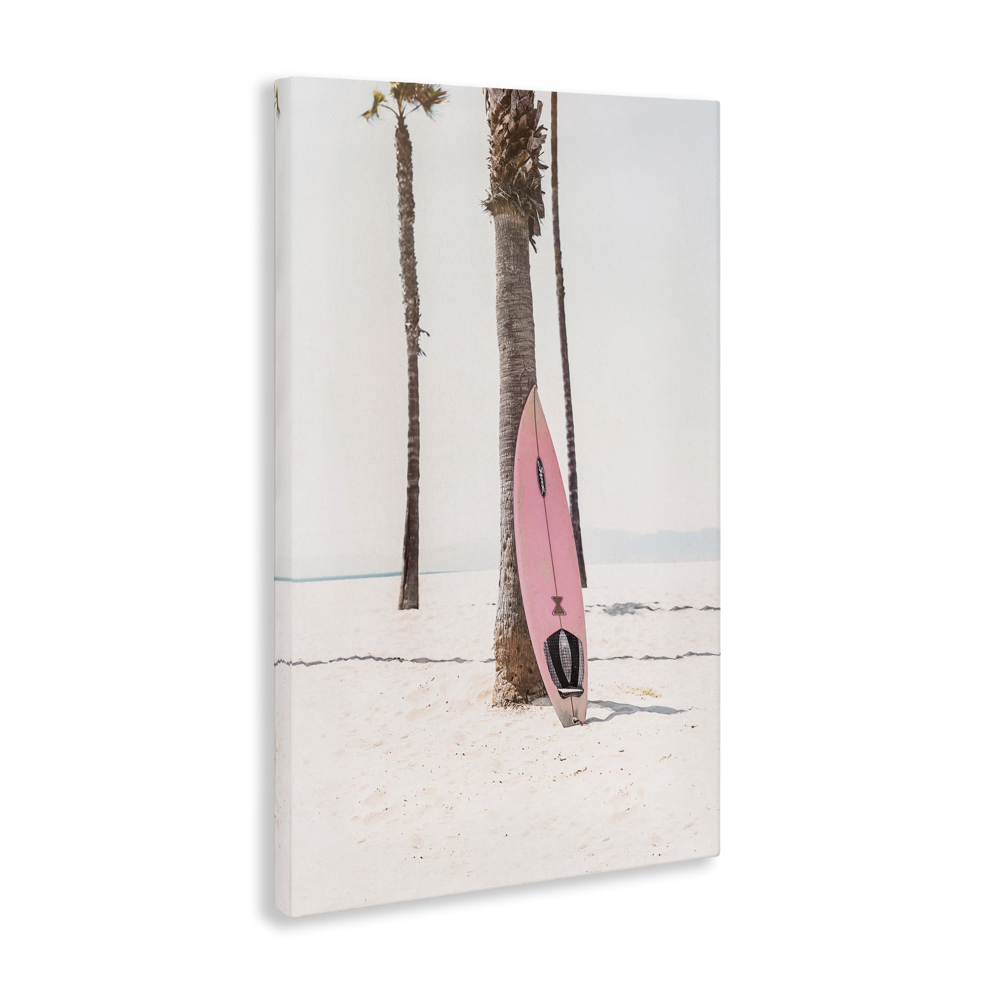 Stupell Industries Pink Surf Board Coastal Photography Gallery Wrapped Canvas Art Print Wall Art, 20 x 30