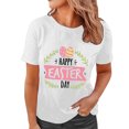 thumbnail image 1 of Pxiakgy Liquidation! Joyeuses Pâques! T-Shirts pour Femmes, T-Shirt Graphique Lapin de Pâques, T-Shirts de Vacances Œuf de Pâques, Mode Féminine Col Rond Manches Courtes T-Shirt Imprimé de Pâques Blanc S, 1 of 4