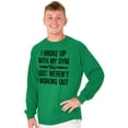 thumbnail image 5 of Broke Up With Gym Fitness Exercise Women's Long Sleeve T Shirt Brisco Brands 2X, 5 of 6