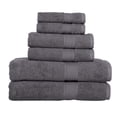 thumbnail image 3 of KAHAF COLLECTION 6 Piece Towel Set Gray – 100% Ringspun Cotton Soft & Highly Absorbent – Includes 2 Bath Towels, 2 Hand Towels & 2 Washcloths – Quick Dry, Durable, and Luxurious Bathroom Essentials, 3 of 7