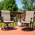 thumbnail image 4 of Sunnydaze Chaises de Salle à Manger Pivotantes Classiques pour Jardin et Patio d'Extérieur - Brun - Lot de 2, 4 of 8