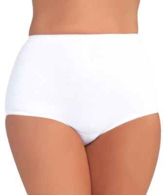 Vanity Fair Womens 15318 Perfectly Yours Tailored Cotton Brief Panty White 7/L