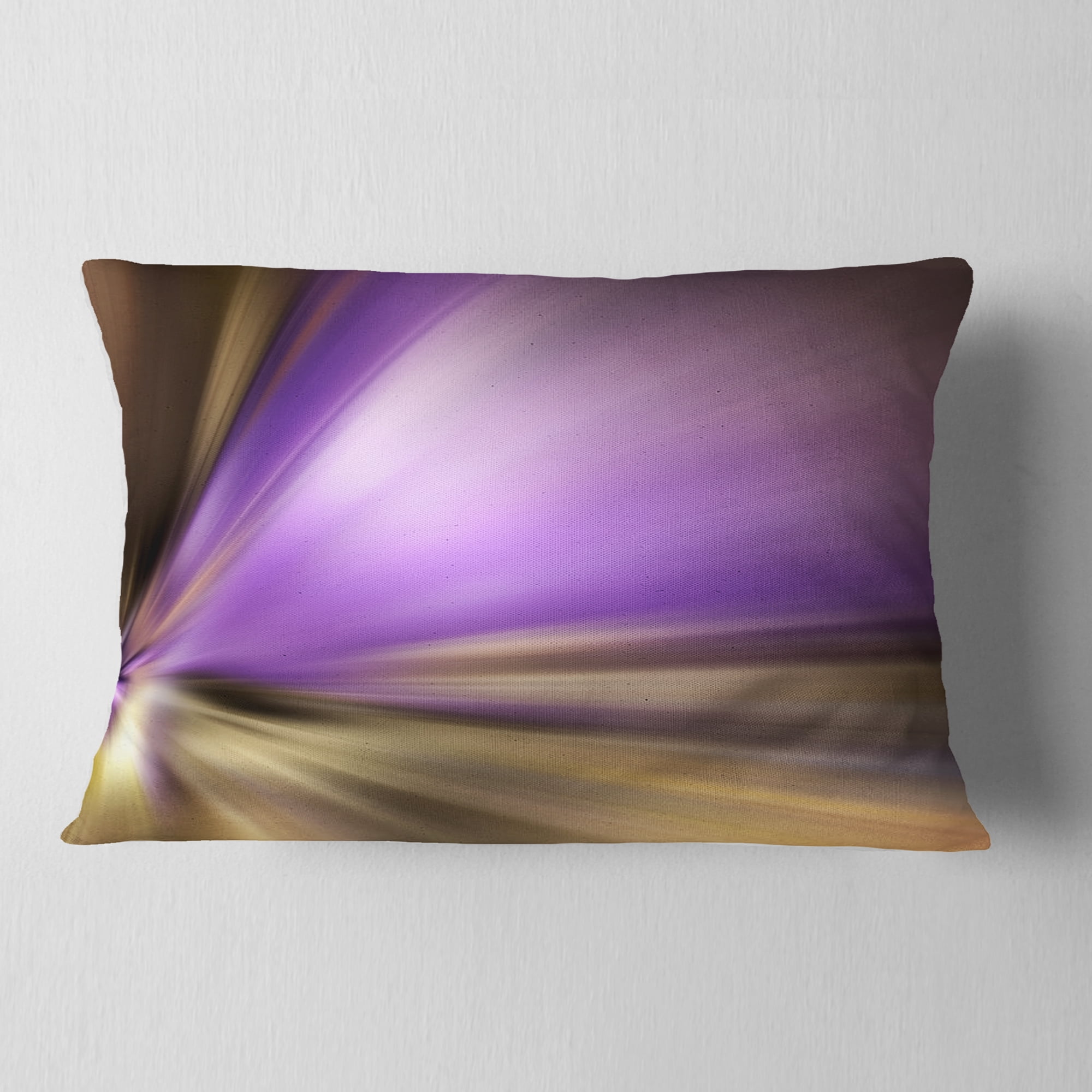 Designart Bright Purple Shade Upward - Abstract Throw Pillow - 12x20