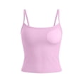 thumbnail image 7 of Tank Tops with Built in Bras Padded Summer Spaghetti Strap Sleeveless Cami Undershirts Fitted Basic Workout Shirts Featuring Soft Stretch Fabric Light Purple M, 7 of 7