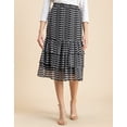 thumbnail image 3 of Moomaya Printed Layered Skirt For Women, Elastic Waist, Tiered Chiffon Midi Skirt, 3 of 8