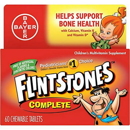 Flintstones Children's Complete Multivitamin Chewable Tablets, 60-Count Bottles By