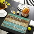 thumbnail image 2 of Farmhouse Table Placemats Set of 4 Place Mats Linen Wipeable Heat Resistant Placemats Washable Fabric Waterproof Rectangle Table Mat for Kitchen Dining Dinner 18 X 12 Inch, Retro, 2 of 5