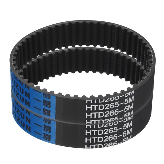 2 Packs HTD-5M Rubber Timing Belt 53 Teeth, 265mm Pitch Length x 20mm Width x 3.6mm Height, Pulley Timing Belt