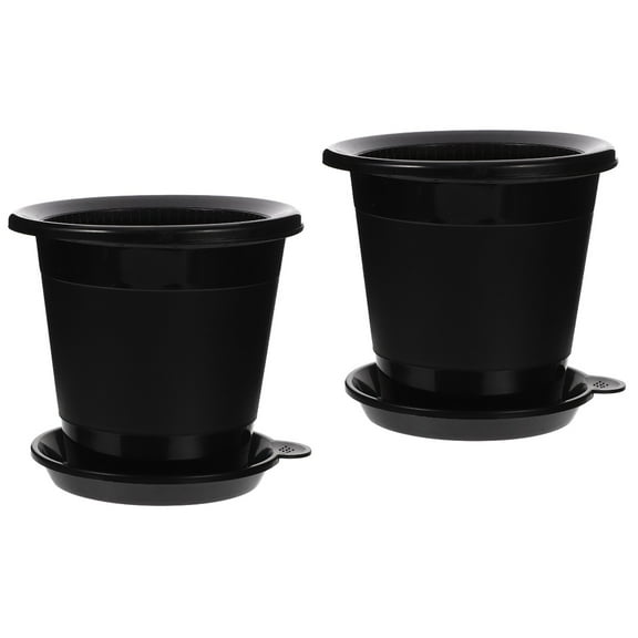 HOMEMAXS 2 Sets  of Outdoor Use Flower Pot Orchid Flower Planter With Tray Ventilated Pots Garden Planting Prop