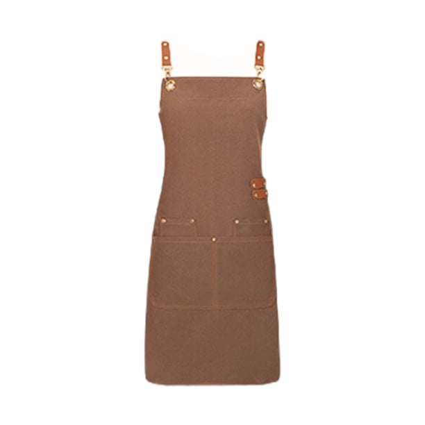 Delantal genérico de cocina impermeable con uniforme de trabajo, regalo para barbacoa, color café claro.