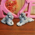 thumbnail image 3 of Estatua de perro caniche, figura de animal, coleccionable, lindas manualidades, 1 par de figuras de mascotas para gris, 3 of 9