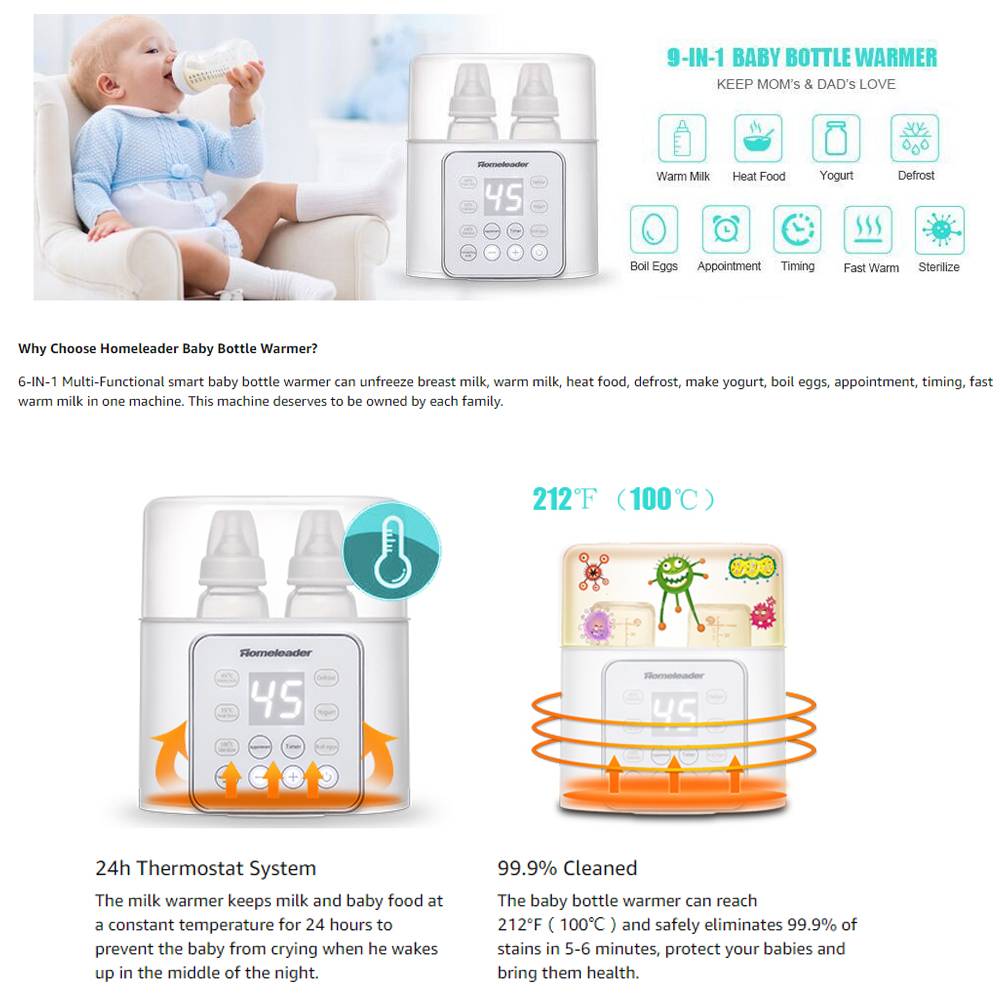 6 in 1 Smart Automatic Intelligent Thermostat Baby Bottle Warmer Disin –  Just a Wonderland