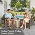 thumbnail image 3 of Ovios 4 Pieces Outdoor Furniture Set High Back All-Weather Wicker Patio Conversation Set with Solar Light Coffee Table, Beige, 3 of 9