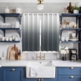 thumbnail image 2 of Grey Ombre Kitchen Curtains 63 Inch Length, Gray White Gradient Modern Abstract Art Grommet Top Bedroom Living Room Curtains, Light Filtering Cafe Curtain Drapes 2 Panels Set 84''x63'', 2 of 9