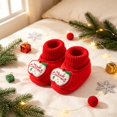 thumbnail image 2 of Miaouyo Baby Christmas Booties Knit Patchwork Winter Warm Soft Sole Shoes, 2 of 8