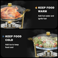 thumbnail image 4 of NEWKITCHEN  6QT Chafing Dishes for Buffet [Elegant Gold Embellishes Silver] Stainless Steel Buffet Stove Set 4 Pack with Spoon and Clip for Any Party, 4 of 11