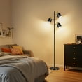 thumbnail image 4 of OUTON Tree Floor Lamp with 3 Adjustable Rotating Lights，Standing Tall Pole Lamps for Living Room, Bedroom, Home, Office-Black(Bulbs Included), 4 of 10